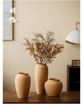 Jingdezhen retro coarse pottery jar for flower arranging and dried flowers high end ceramic vase for living room hydroponic flower decoration image 0