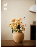 Jingdezhen retro coarse pottery jar for flower arranging and dried flowers high end ceramic vase for living room hydroponic flower decoration image 1