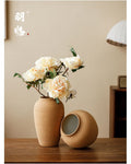 Jingdezhen retro coarse pottery jar for flower arranging and dried flowers high end ceramic vase for living room hydroponic flower decoration image 2