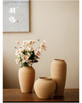 Jingdezhen retro coarse pottery jar for flower arranging and dried flowers high end ceramic vase for living room hydroponic flower decoration image 4
