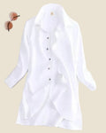 Mid-Length Linen Shirt Dress