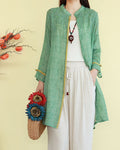 Embroidered Linen Cardigan