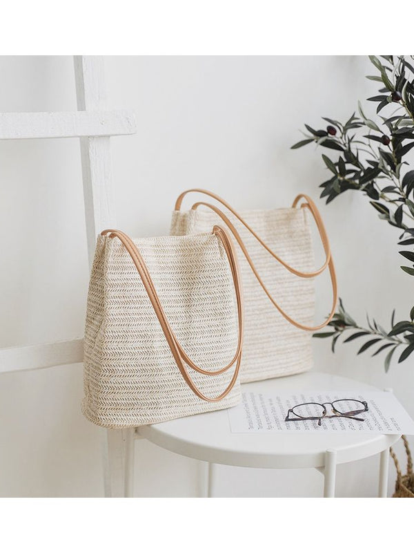 Woven Straw Tote Bag