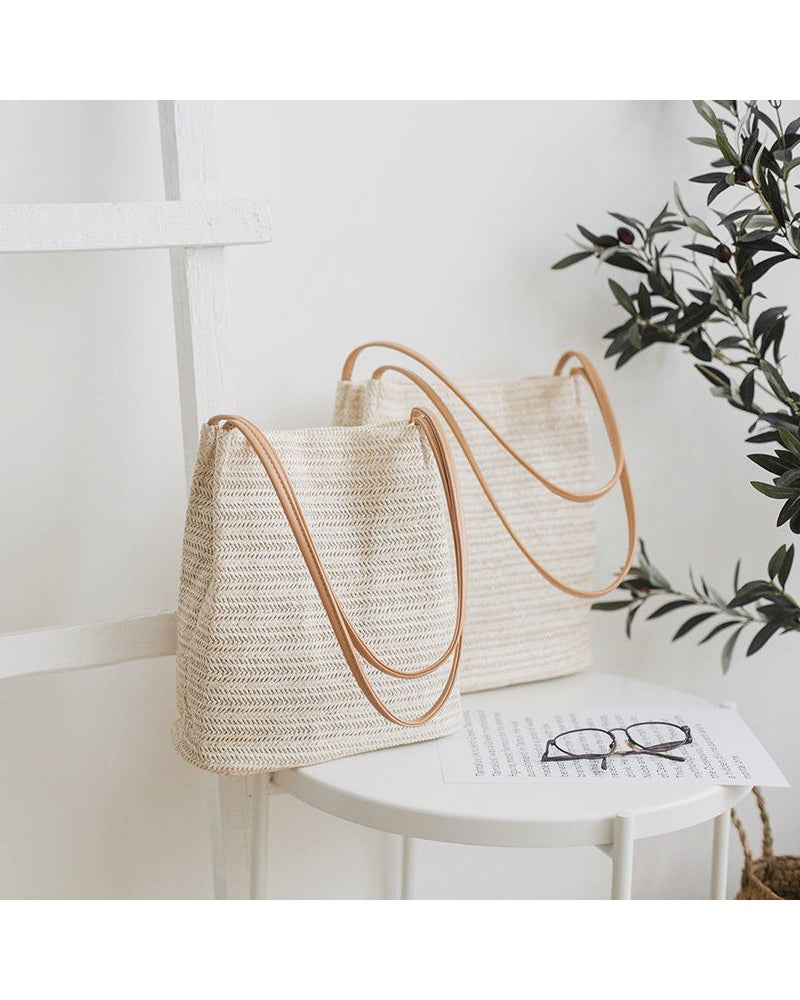 Woven Straw Tote Bag