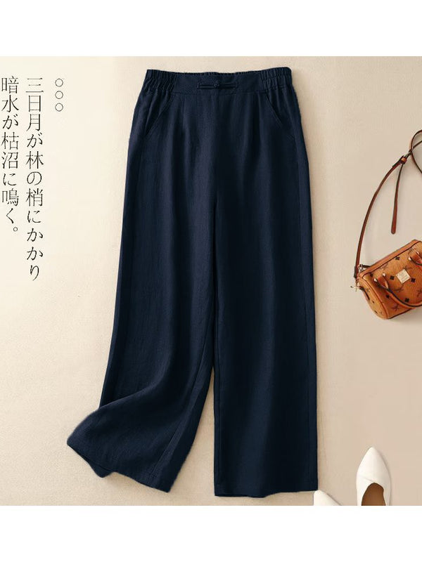 Wide-Leg Linen Trousers