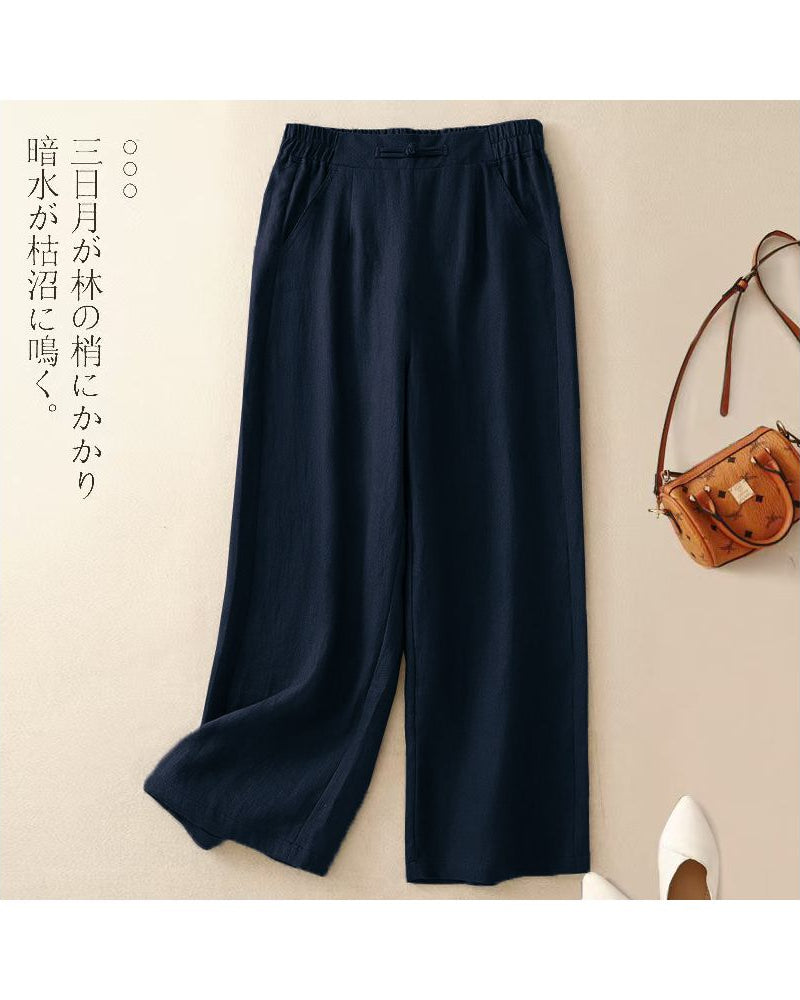 Wide-Leg Linen Trousers