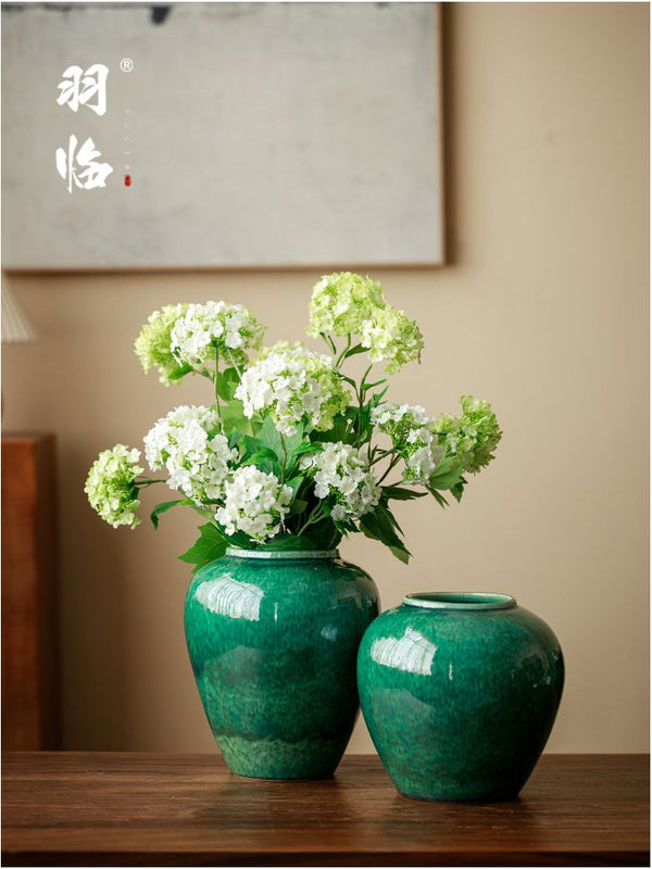 Emerald Glazed Ceramic Vase