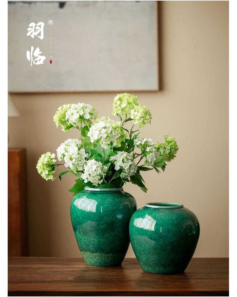 Emerald Glazed Ceramic Vase