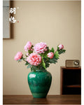 Jingdezhen New Chinese Style Emerald Green Ceramic Vase for Hydroponic Fresh Flowers High End Living Room Ceramic Jar Flower Arrangement Decoration image 2