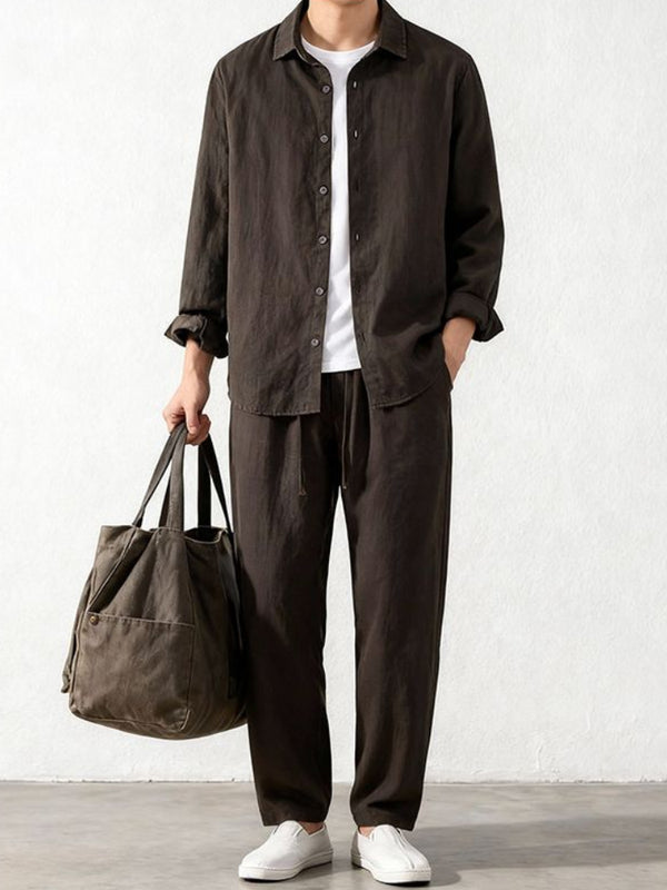 Men's Linen Shirt & Trouser Set