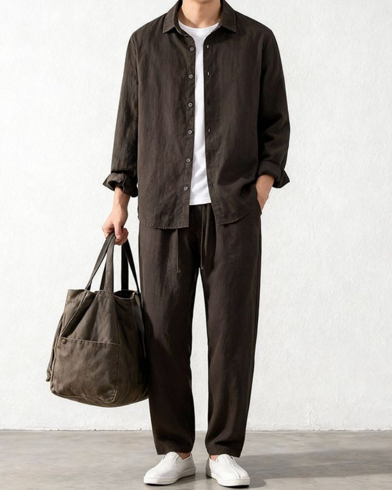 Men's Linen Shirt & Trouser Set