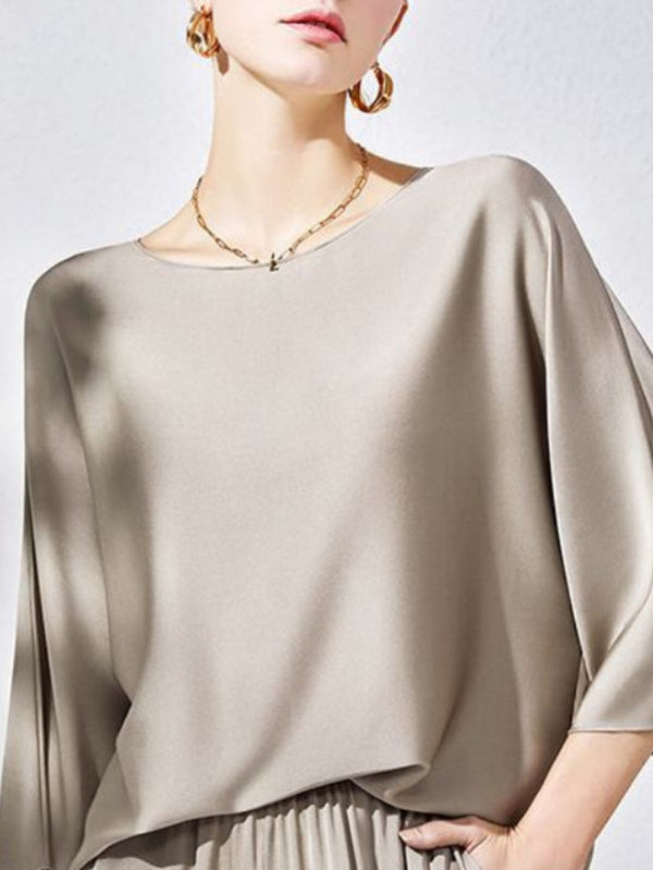 Mulberry Silk Satin Top & Trousers