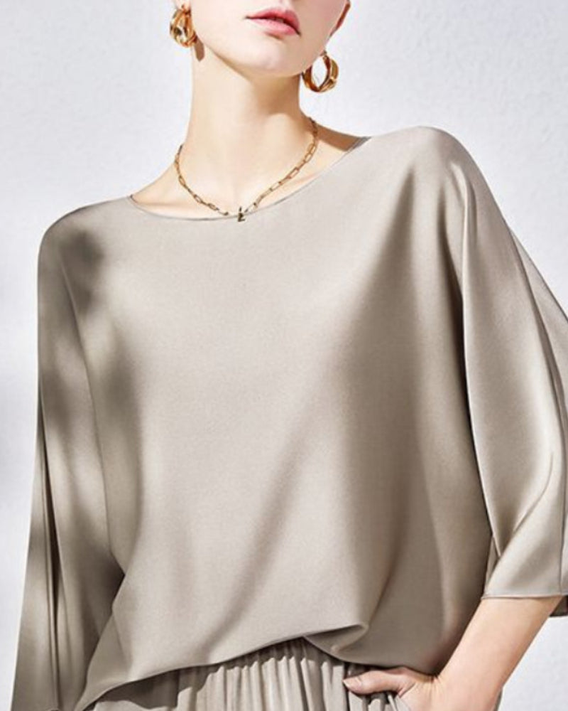Mulberry Silk Satin Top & Trousers