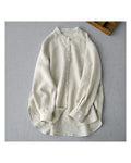 Stand-Collar Linen Shirt