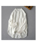 Stand-Collar Linen Shirt