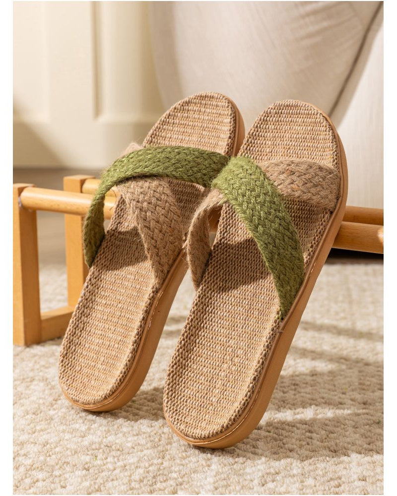 Woven Linen Home Slippers
