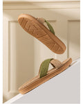 TuoTao New Linen Slippers Summer Men s and Women s Home Indoor Breathable Sweat Absorbing Soft Sole Floor Sandals Thick Sole image 2