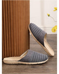 Linen sandals for summer suitable for men and women indoor use non slip lightweight soft soled breathable floor slippers image 2