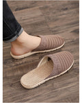 Linen sandals for summer suitable for men and women indoor use non slip lightweight soft soled breathable floor slippers image 4