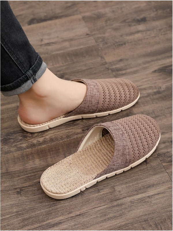 Handwoven Linen House Slippers