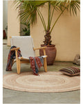 Hand woven jute Indian round rug linen mat straw knotted Nordic style living room balcony pastoral style image 1