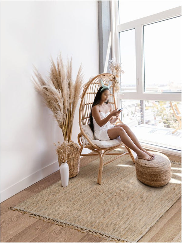 Handwoven Square Jute Rug