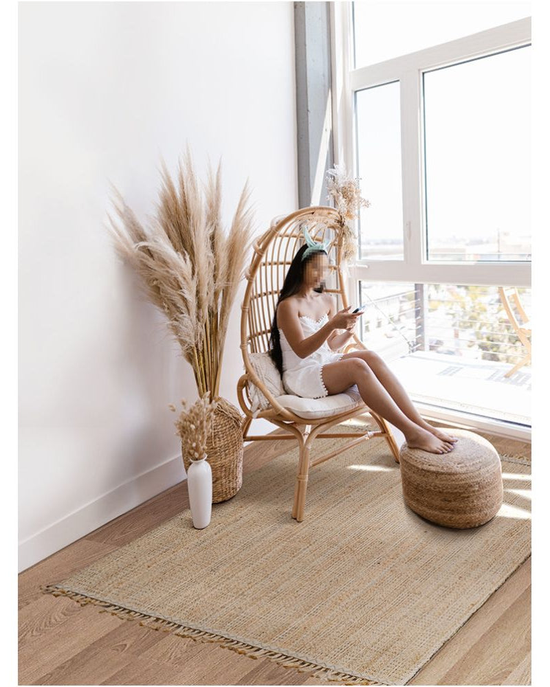Handwoven Square Jute Rug
