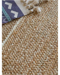 Natural jute handwoven rug for living room coffee table bedroom bedside guesthouse glue free eco friendly solid color wabi sabi floor mat image 1