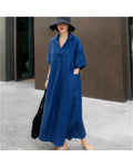 Women s Loose Cotton Linen Shirt Dress image 2